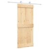 vidaXL Ușă glisantă Natural și Alb 85 x 210 cm Lemn de Pin Solid