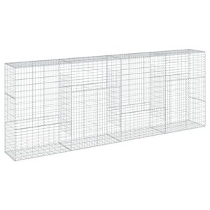 vidaXL Coș gabion cu capac, 400x50x150 cm, fier galvanizat