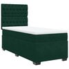 vidaXL Pat box spring cu saltea, verde &icirc;nchis, 90x200 cm, catifea