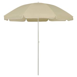 vidaXL Umbrelă de soare de plajă, galben nisipiu, 240 cm