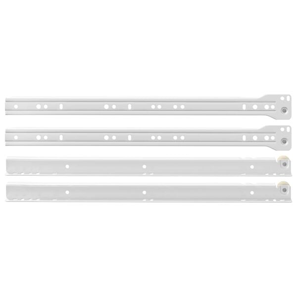 vidaXL Glisieră de sertar 2 pcs Alb 400 mm Oțel