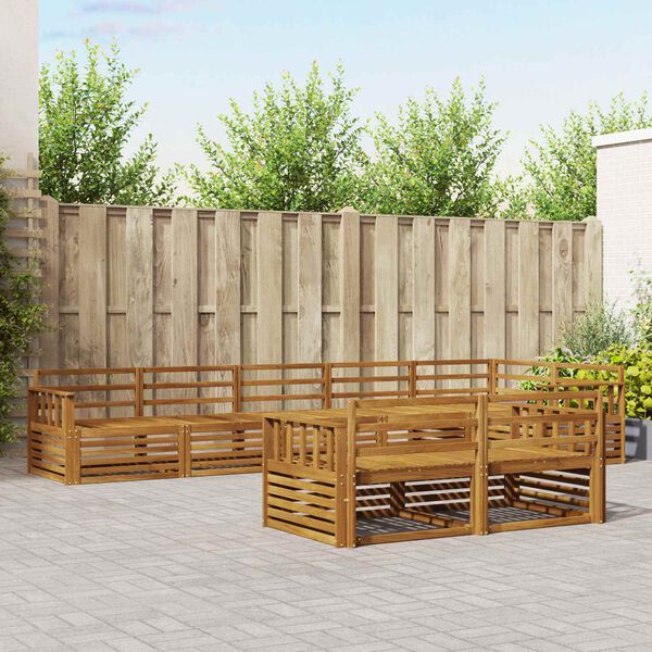 vidaXL Set de canapele de exterior 8 pcs natural Lemn Solid de Acacia