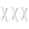 vidaXL Picioare de masă &icirc;n formă de X, 3 buc., alb, 80x(72-73) cm, oțel