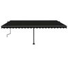 vidaXL Copertină autonomă retractabilă manual, antracit, 500x350 cm