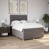 vidaXL Pat box spring cu saltea, gri taupe, 160x200 cm material textil