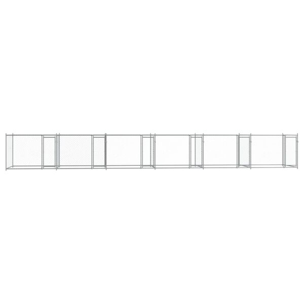 vidaXL Cușcă pentru câini cu uși, gri, 12x2x1,5 m, oțel galvanizat