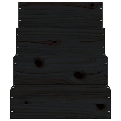 vidaXL Scară animale de companie, negru, 40x49x47 cm, lemn masiv pin