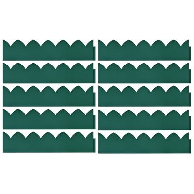 vidaXL Borduri de gazon, 10 buc., verde, 65x15 cm, PP
