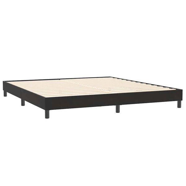 vidaXL Pat box spring cu saltea, negru, 180x210 cm, catifea