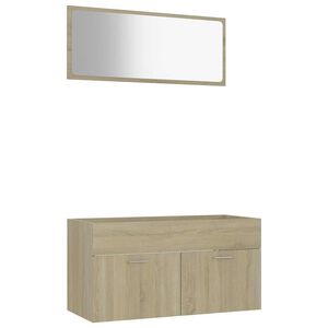 vidaXL Set mobilier baie, 2 piese, stejar Sonoma, PAL