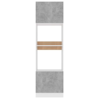 vidaXL Dulap de cuptor cu microunde, gri beton, 60 x 57 x 207 cm, PAL