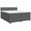 vidaXL Pat boxspring cu saltea Gri &icirc;nchis 200 x 200 cm Țesătură