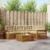 vidaXL Set de canapele de exterior cu pernă 5 pcs Natural și Bej