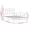 vidaXL Cadru de pat metalic cu tăblie de cap/picioare, alb, 100x190 cm