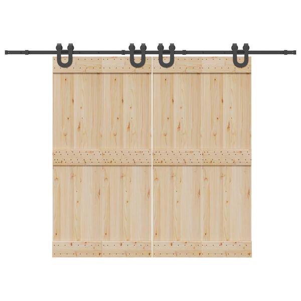 vidaXL Set feronerie pentru uși glisante, negru, 366 cm, oțel