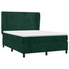 vidaXL Pat box spring cu saltea, verde &icirc;nchis, 140x190 cm, catifea