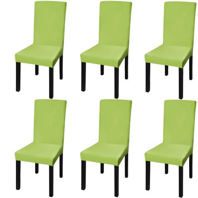 vidaXL Huse de scaun elastice drepte, 6 buc., verde