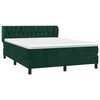 vidaXL Pat box spring cu saltea, verde &icirc;nchis, 140x190 cm, catifea