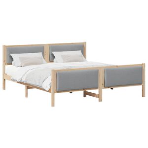 vidaXL Cadru de pat cu headboard Gri deschis 180 x 200 cm țesătură