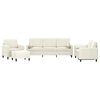 vidaXL Set de canapele cu perne, 4 piese, crem, catifea