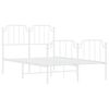 vidaXL Cadru pat metalic cu tăblie de cap/picioare&nbsp;, alb, 120x200 cm