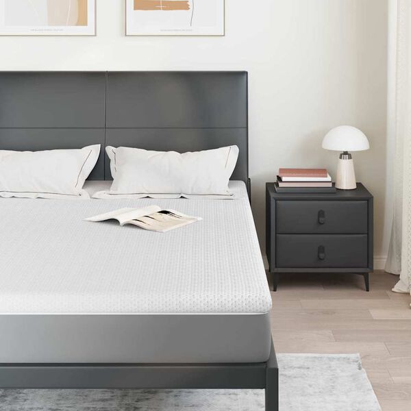 vidaXL Suport pentru saltea Alb 140 x 190 cm Material jacquard