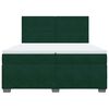 vidaXL Pat box spring cu saltea, verde &icirc;nchis, 200x200 cm, catifea