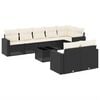 vidaXL Set mobilier de grădină cu perne, 9 piese, negru, poliratan
