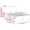 vidaXL Cadru de pat Stejar artizanal 150 x 200 cm Lemn de pin masiv