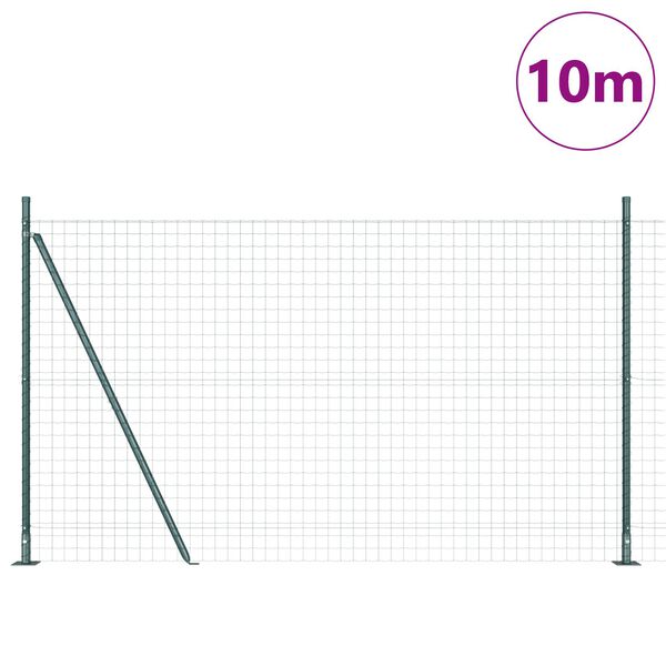 vidaXL Gard cu Stâlp Verde 1,4 x 10 m Oțel și PVC