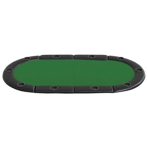 vidaXL Blat masă de poker, 10 jucători, pliabil, verde, 208x106x3 cm