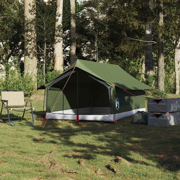 vidaXL Cort de camping pentru 2 persoane, verde măsliniu, impermeabil
