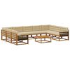 vidaXL Set de canapele de exterior cu pernă 10 pcs Natural și Bej