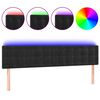 vidaXL Tăblie de pat cu LED, negru, 160x5x78/88 cm, catifea