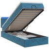 vidaXL Pat Ottoman cu Saltea și LED Albastru &icirc;nchis 90 x 190 cm
