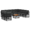 vidaXL Set de canapele de exterior 11 pcs Negru și Gri &icirc;nchis