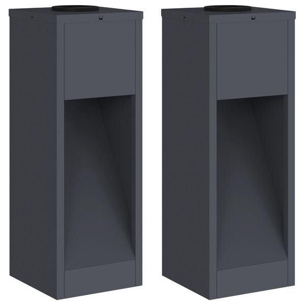 vidaXL Lampa de parcurs LED solar 2 pcs Antracit Oțel laminat la rece