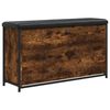 vidaXL Bancă pantofi cu sertar rabatabil, stejar fumuriu, 102x32x56 cm