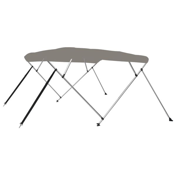vidaXL Parasolar barcă Bimini cu 4 arcuri, gri, 243x210x137 cm