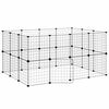 vidaXL Cușcă animale de companie cu ușă 28 panouri negru 140x105x70 cm oțel