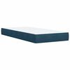 vidaXL Pat box spring cu saltea, albastru &icirc;nchis, 100x200 cm, catifea