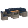 vidaXL Set canapele de grădină, 7 piese, cu perne, gri, poliratan