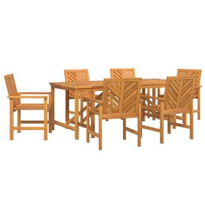 vidaXL Set de masă pentru grădină 7 pcs Maro Lemn Solid de Acacia