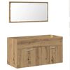 vidaXL Dulap de baie cu oglindă Artisan Stejar lemn prelucrat