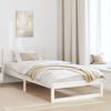 vidaXL Cadru de pat cu headboard Alb 75 x 190 cm Lemn de pin masiv