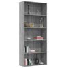 vidaXL Bibliotecă 5 niveluri gri sonoma 80x30x189 cm lemn compozit