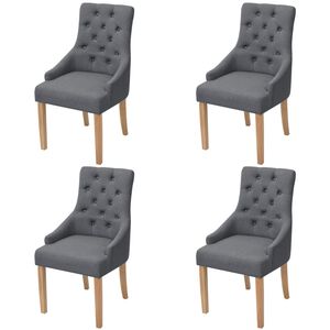vidaXL Scaune de bucătărie pivotante, 4 buc., gri &icirc;nchis, textil