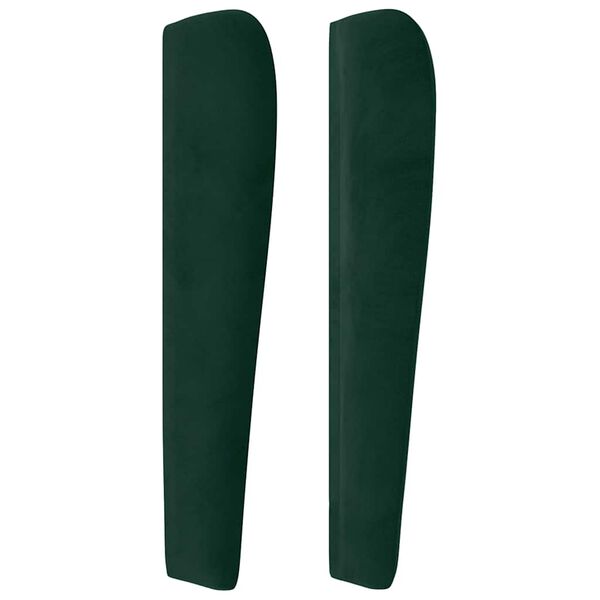 vidaXL Tăblie pat cu aripioare verde &icirc;nchis 147x23x118/128 cm catifea