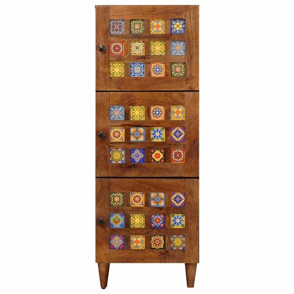 vidaXL Bufet cu depozitare castan 40 x 33 x 110 cm Lemn de mango solid