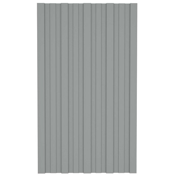 vidaXL Panou de acoperiș 12 pcs Gri 80 x 45 cm Oțel galvanizat